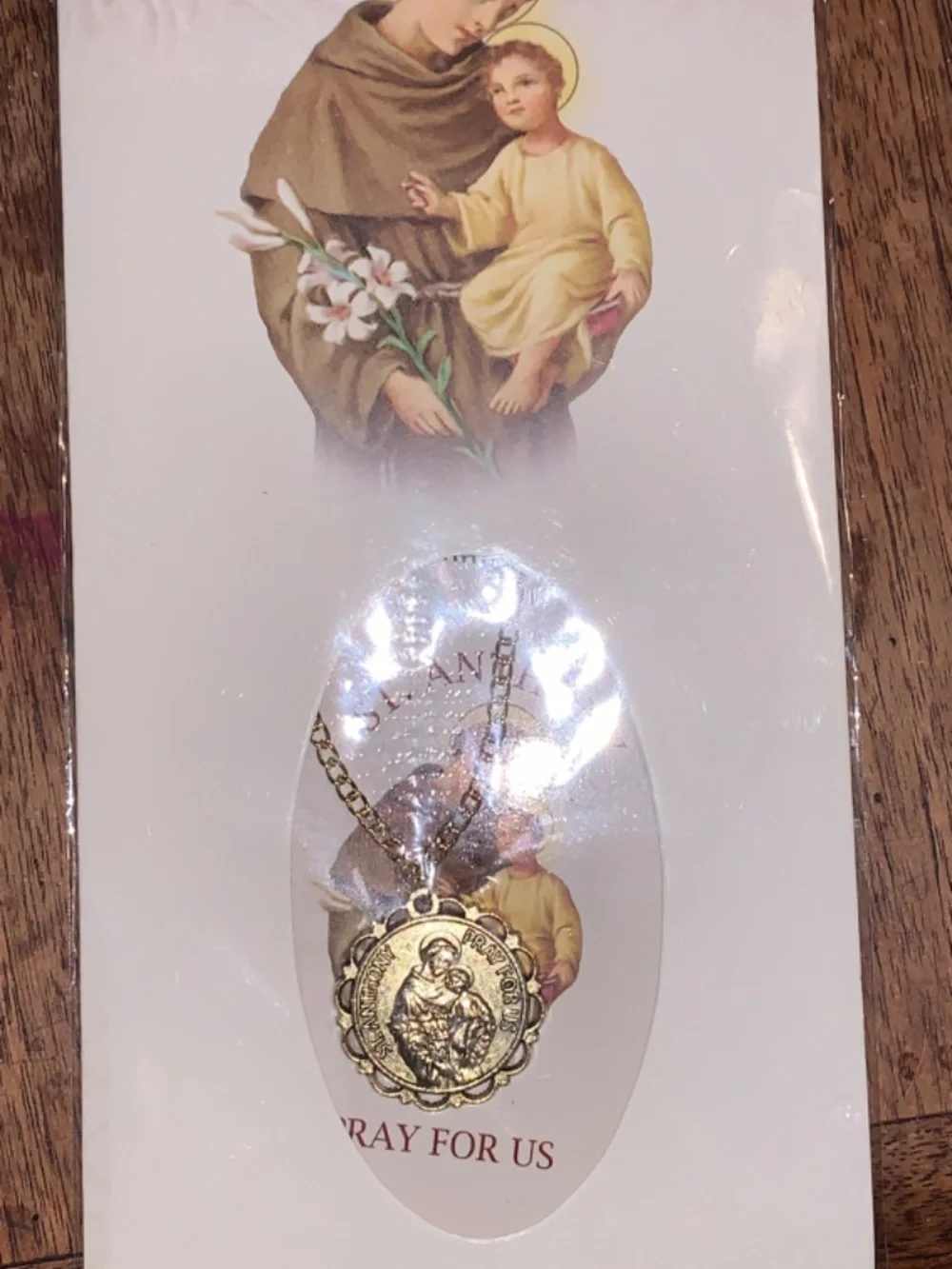 Gold St. Anthony Medal Necklace - Religious Pendant